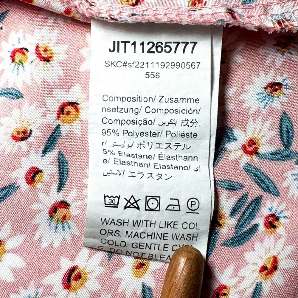 Emery Rose Pink Ditsy Floral Puff Sleeve Blouse 4X Boho Cottagecore Daisy Top - Picture 8 of 9